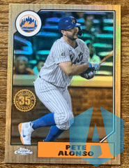 2022 Topps Chrome 1987 Pete Alonso 35th Anniversary New York Mets 87BC-10